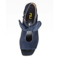 thumbnail image 5 of FSJ Women Casual Bowknot Peep Toe Sandals Chunky Low Heel Sandal Booties Hollow Cutout Slingback Zipper Comfortable Dress Shoes Size 10 Navy, 5 of 5
