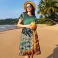 thumbnail image 4 of Balery Space Adventurer Cat Vestidos sueltos de manga corta para mujer, vestidos de verano 2025, vestidos casuales de corte A con vuelo., 4 of 6