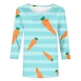 thumbnail image 4 of FAIWAD Happy Easter Shirts for Women Trendy 2024 3/4 Sleeve Tops Colorful Print Pullover Tops Spring Summer Tees, 4 of 5