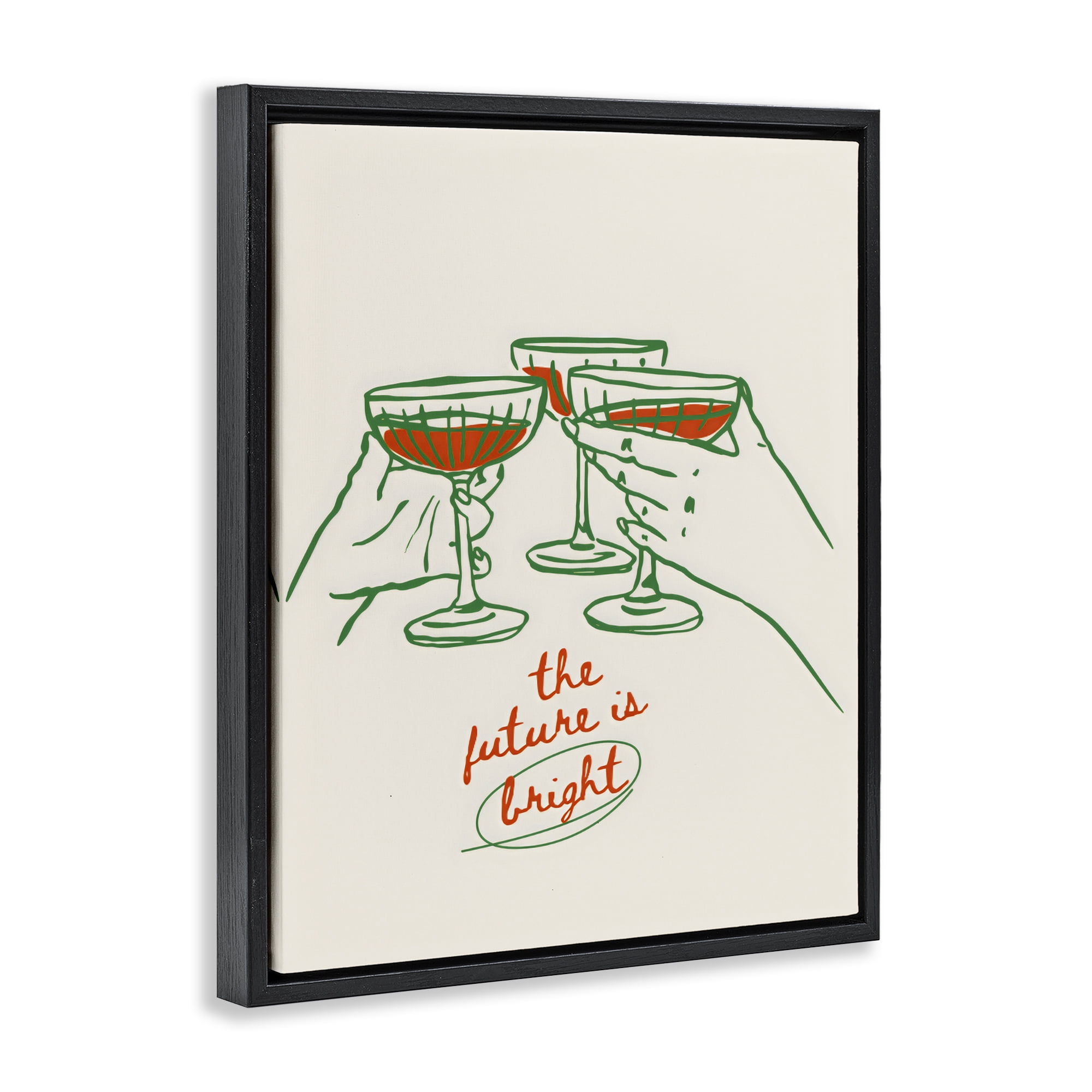 Stupell Industries The Future Is Bright Toast Black Framed Floater Canvas Wall Art, design by The Prints Vibe