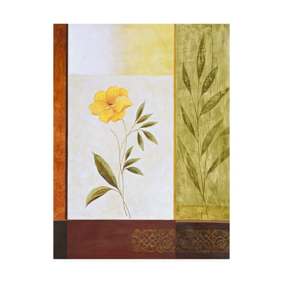 Trademark Fine Art 'Orange Flower With Leaves' Canvas Art by Pablo Esteban