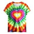 thumbnail image 5 of Otvok Women's Round Neck Tie-Dye T-Shirts Summer Casual Graphic Short Sleeve Trendy Workout Blouses Basic Tees Tops, 5 of 6