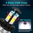 thumbnail image 3 of koolsoo H4 / ​​BA20D Motorcycle Headlight Bulbs LED Lamps, Extremely Bright Fog Beam, 3 of 6