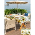 thumbnail image 4 of Spring Gnomes Outdoor Tablecloth - 60x84 Inch Rectangle Dining Table Cover, Botanical Yellow Flowers Leaves Wooden Plank Waterproof Outdoor Table Cloth with Umbrella Hole & Zipper for Picnic/Patio, 4 of 7