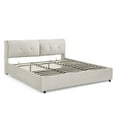 thumbnail image 6 of King Size Platform Bed Frame with Storage, Storage Upholstered Hydraulic Platform Bed with Integrated Headboard, Lift Up Platform Bed for Bedroom, Apartment, Beige, 6 of 9