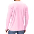 thumbnail image 4 of WTOBBY Men's Raglan Sleeve Sports Top in Solid Color with Long Sleeve Design for Active Wear Lightweight and Comfortable Athletic Shirt for Training ,Light pink 2XL, 4 of 6