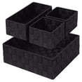 thumbnail image 1 of Juego de 4 cestas de almacenamiento tejidas Posprica para organizar, color negro, 1 of 6