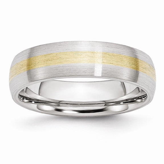Chisel Cobalt 14k Gold Inlay Satin 6mm Band