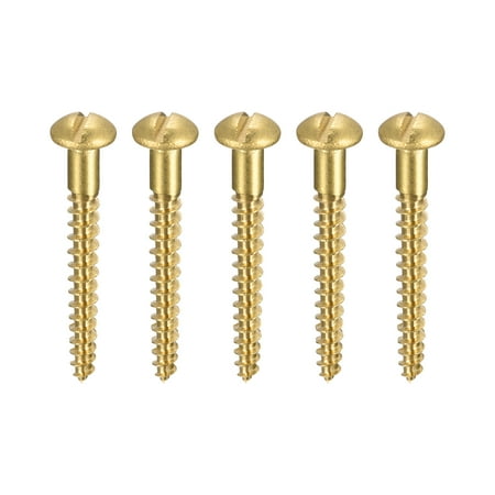 

Uxcell M3.5 x 30mm Wood Screws Slotted Round Head Brass Self-Tapping Screw 20 Pack