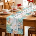 thumbnail image 5 of Beach Coastal Table Runner 72 Inches, Summer Coral Starfish Nautical Ocean Retro Bed Runner Dresser Scarves Tabletop for Indoor Outdoor Parties/Ceremony/Banquet, 14" x 72", 5 of 8