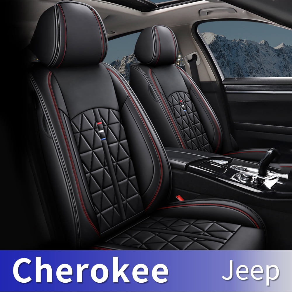 AOMSAZTO Fit Jeep Cherokee 20142021 PU Leather Car seat Cover 5seat
