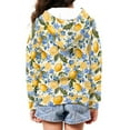 thumbnail image 3 of DISNIMO Girls Lemon Zip Up Hoodie Kids Flower Hoodie with Zipper for Girls Hoodie Sweatshirts Size 11-13 Childrens Sweatshirt Boys Zip Jacket Girls Fruit Print Hoodie Jackets Kids Polyester, 3 of 7