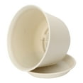 thumbnail image 5 of Tineasur Beige Round Plastic Plant Pot  Medium Resin for Garden and Indoor Use, 5 of 6