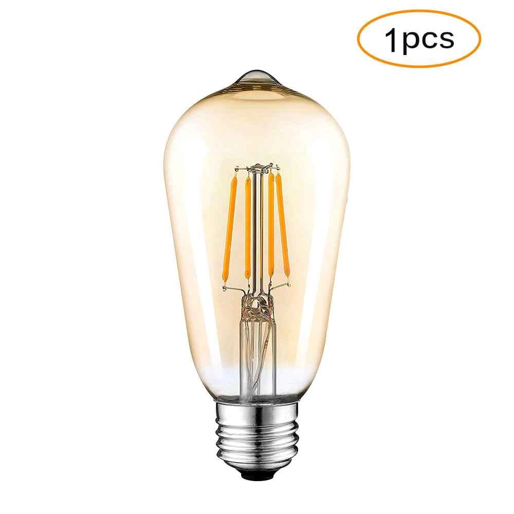 2700K Warm White Antique Clear Glass Retro Old Fashioned Non-Dimmable LED Energy Saving Bulbs Equivalent 40W Edison ST64 LED Light Bulb 4W E26 Base Vintage Filament Bulbs 
