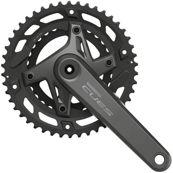 Shimano CUES FC-U6000-2 Crankset - 170mm, 9/10-Speed, 46/30t, Asymmetric 110 BCD, Hollowtech II, Black