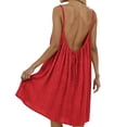 thumbnail image 3 of Tauxra Casual Summer Dress for Women, Sleeveless V-Neck Backless Midi Sundress, Solid Loose Fit Polyester, 3 of 6