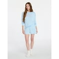 thumbnail image 3 of Joyspun Women's Bridal French Terry Knit Long Sleeve Top and Shorts Pajamas Set, Sizes XS-3X, 3 of 8