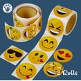 thumbnail image 1 of Kicko Rollo de Pegatinas de Emojis para Niños - 2 Rollos - Hojas de Emoticones Variadas - Regalos de Fiesta, 1 of 2