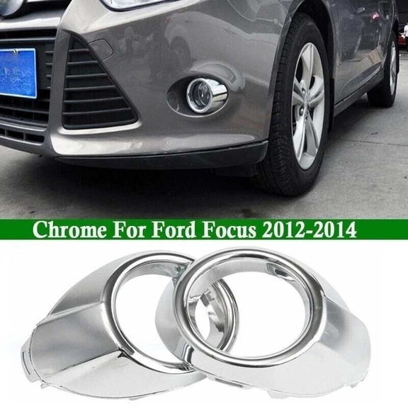 Fog Lamp 2pcs Fit for Ford Focus 2011-2014 Car Accessories Front Fog Lamp Frame Head Fog Light Cover Decorative ABS Chrome Automotive Decorative Accessories