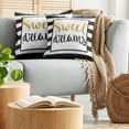 thumbnail image 5 of Ambesonne Saying Throw Pillow Cover 2 Pack, Vintage Lettering Line, 24", Yellow Black White, 5 of 7