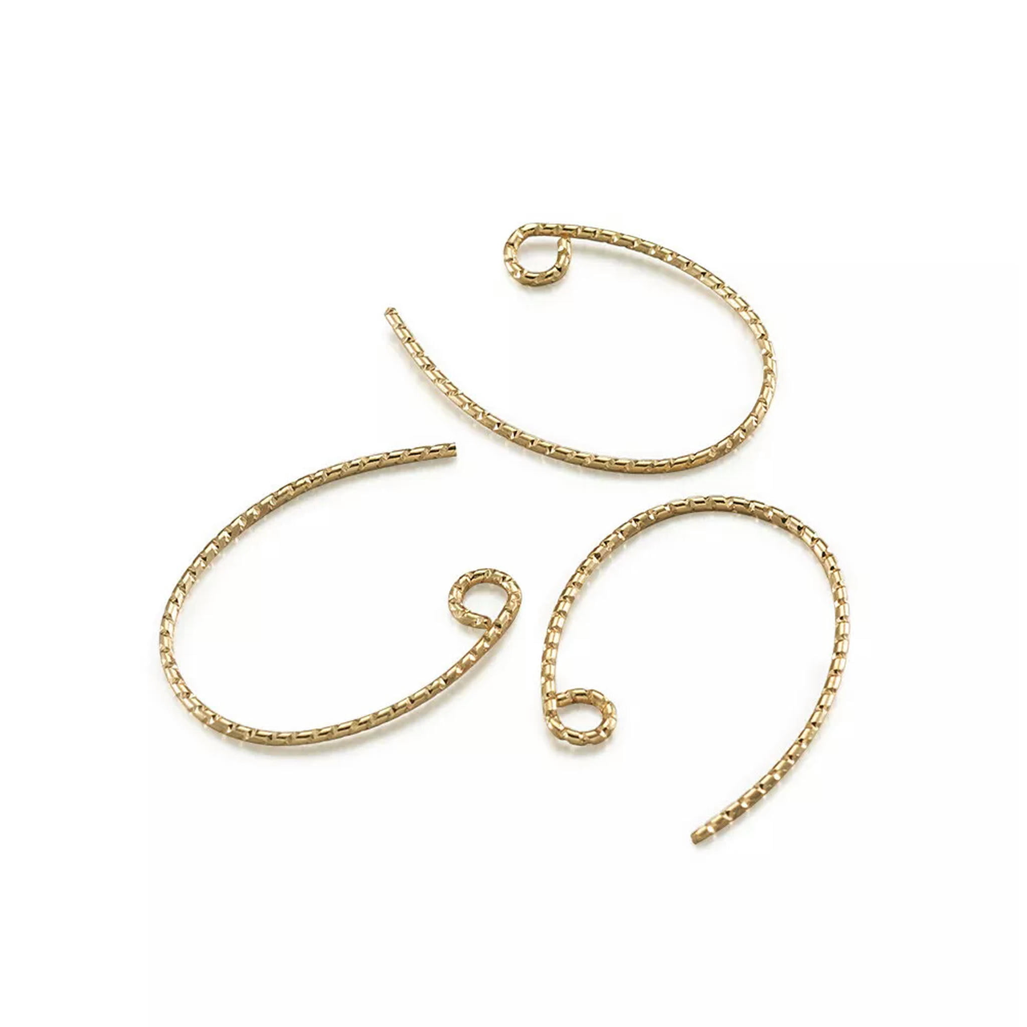 U8MO 100pcs Real 18K Gold Plated Brass Earring Hooks Dangle Earwire Loop 23x16.5mm