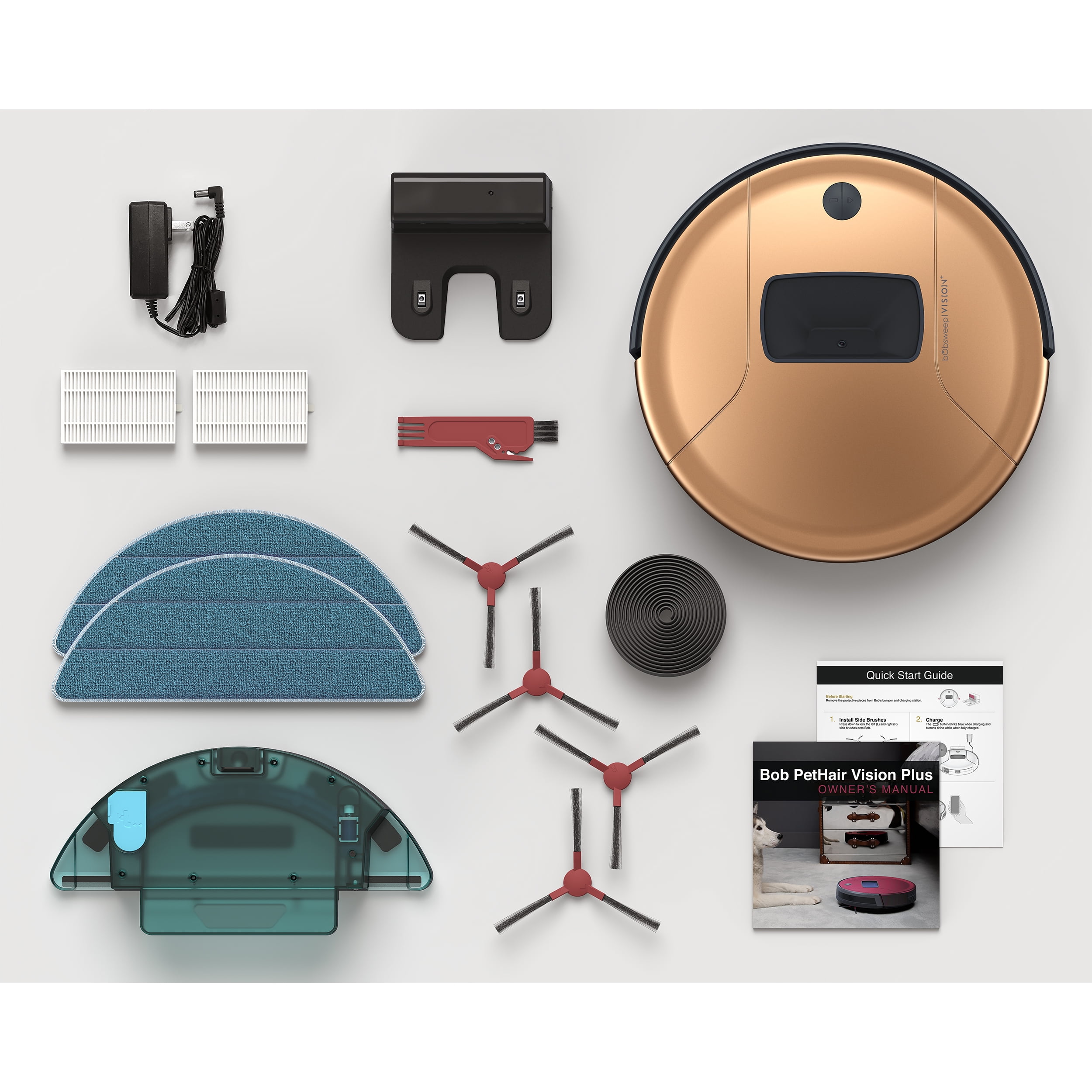 bObsweep PetHair Vision Plus Wi-Fi Connected Robot Vacuum, Beech