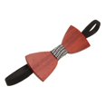 thumbnail image 1 of Calidad para hombre Pre atado Bow Grain Wedding Bowtie Party Classic Prom Caoba Jinwen Para hombre de la pajarita, 1 of 6