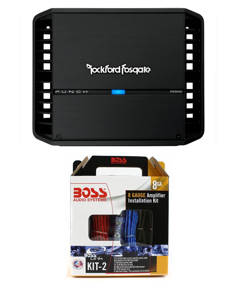 New Rockford Fosgate P300X2 300W 2 Channel Car Audio Amplifier + 8
