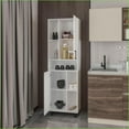thumbnail image 2 of Kitchen Pantry with Open Storage & 2 Doors | White Contemporary | Particle Board, 2 of 8