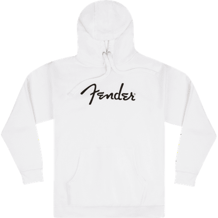 Fender Spaghetti Logo Olympic White Hoodie, Cotton/Poly Blend - Size Medium