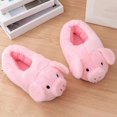 thumbnail image 5 of DHFJKG Kids Winter Flat Bottom Slippers For Toddler Boys Girls Cute Pig Shape Soft Warm Cartoon Character Critter Cozy Shoes, 5 of 6