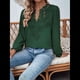 thumbnail image 4 of Blusas Bohemias de Larga con Cuello en V para Mujer, Blusas de con Lunares, Ropa de Crochet con Encaje Fluido, Ropa Informal de Moda. Verde Oscuro M, 4 of 9