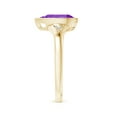 thumbnail image 5 of ANGARA Natural Bezel-Set Pear-Shaped 1.6 ct Amethyst Ring with Diamonds in 14K Yellow Gold for Women (Size-10x7mm) | February Birthstone, Anniversary, Jewelry Gift for Women | Natural Amethyst Ring, 5 of 11