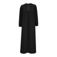 thumbnail image 4 of Elainilye Fashion Womens Dress Solid Plus Size Long Sleeve Dress with Pockets Ladies Headband Dress Long Dress,Black, 4 of 6