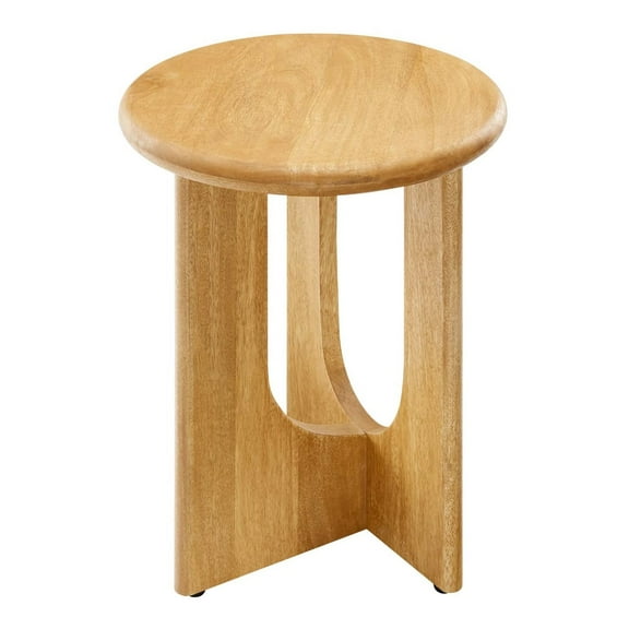 Coffee Sofa Side Table, Brown Oak, Wood, Round, Living Kitchen Cafe Bistro Hospitality Restaurant, Modern Contemporary HB36528