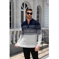 thumbnail image 3 of COOFANDY Mens Quarter Zip Pullover Sweaters Casual Slim Fit Knit Texture Sweater Fair Isle Pattern, 3 of 8