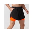 thumbnail image 2 of Mens 2 In 1 Running Shorts Quick Dry Athletic Shorts With Liner, Workout Shorts With Zip Pockets And Towel Loop Double-Layer Fitness Shorts To Prevent Exposure Orange XL, 2 of 7