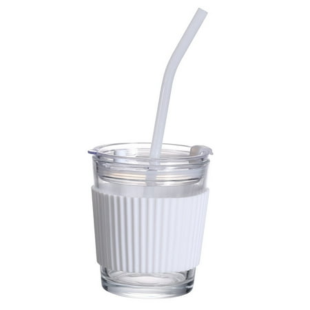 

ametoys Coffee Cup Drink Mug with Cover with Straws Cleaning Cloth Set