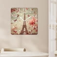 thumbnail image 4 of 10 Inch Wall Clock Battery Operated Square Clock for Office, Kitchen, Outdoor, Living Room,Vintage Butterflies and Paris Graceful, 4 of 4