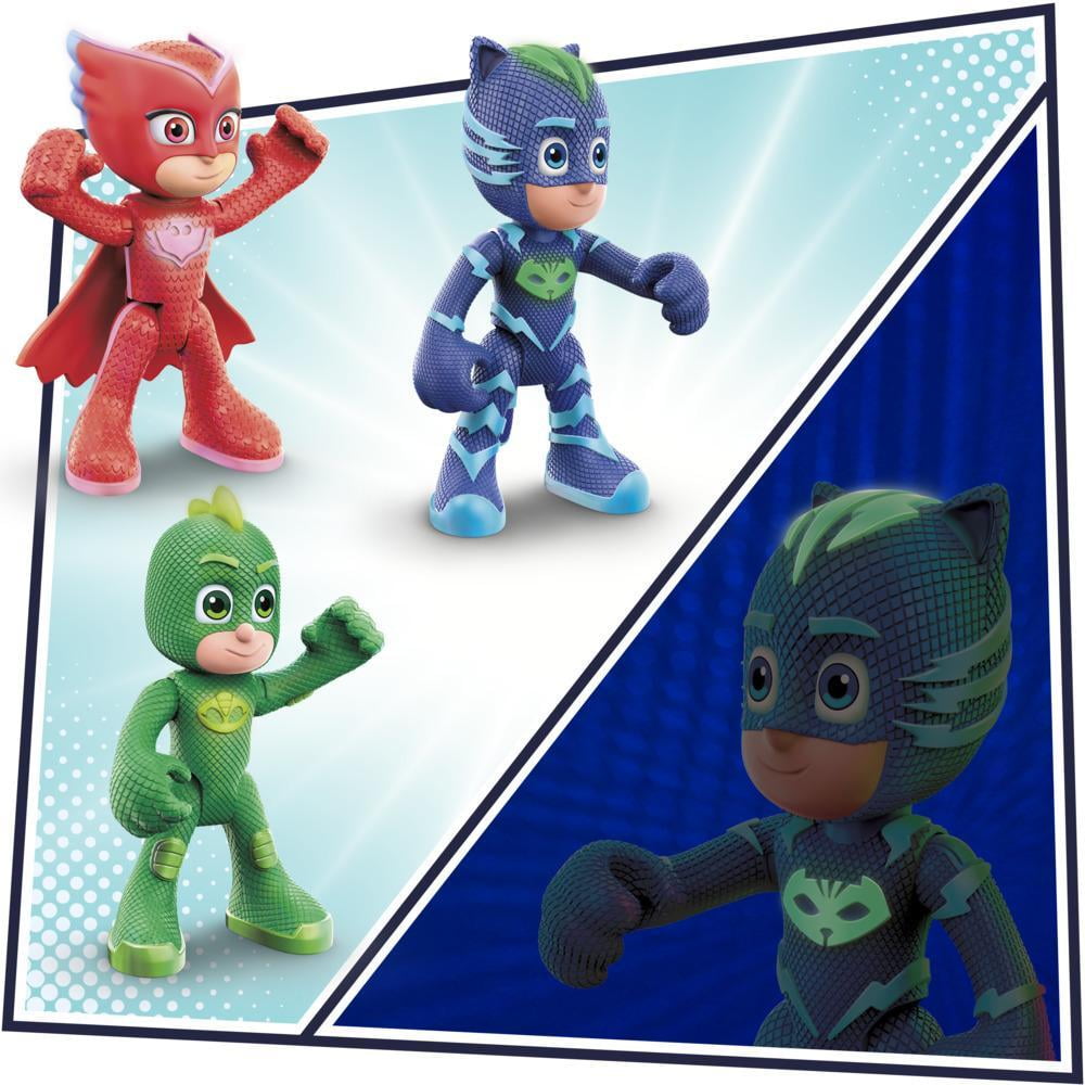 PJ Masks Night Time Mission Glow-in-the-Dark Action Figure Set, Preschool Toy