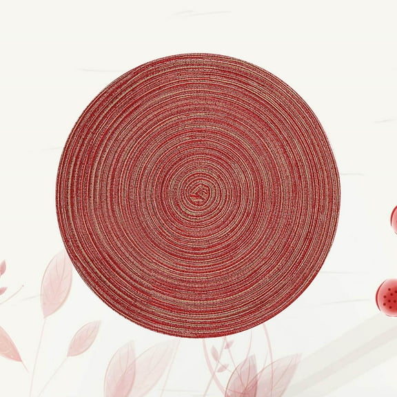 GOOHOCHY Worgeous Round Placemats 35cm Weave Table Mats Anti Skid Heat Resistant Placemats Red