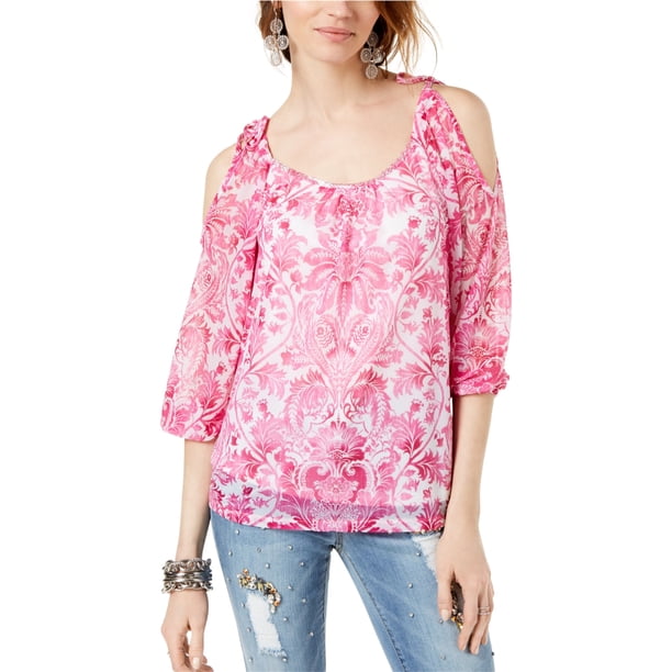 Blusa I-N-C con Hombros descubiertos adornada para mujer rosa grande