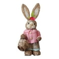 thumbnail image 2 of Lipstore Easter Bunny Figure Straw Rabbit Statue Cartoon Animal Sculpture Ornament Indoor Style A, 2 of 8