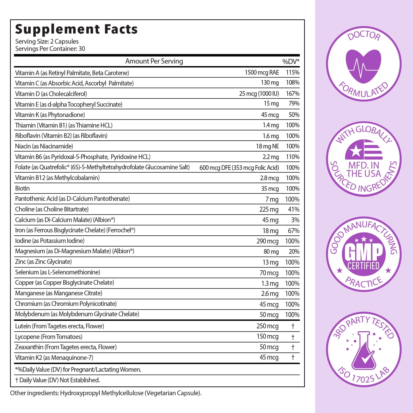 Premom Prenatal Multivitamin with Methyl Folate, Iron, Biotin, Choline & 27 Nutrients for Fertility & Pregnancy