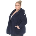 thumbnail image 2 of White Mark Women's Plush Hooded Cardigan with Pockets, 2 of 6