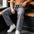 thumbnail image 5 of Turilly Sweatpants Plus Size Men's Relaxed Fit Cargo Pants Front Patch Pockets Drawstring Elastic Waist Casual Trousers, 5 of 9