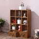 thumbnail image 3 of Estante de exhibición de madera de 9 cubos con 2 gavetas Magideal Organizador de almacenamiento marrón Moderno, 3 of 6