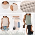 thumbnail image 3 of SUNBS 3 Packs Loose Fit Tank Tops for Women Ribbed Knit Casual Crewneck Sleeveless Shirts, 3 of 8