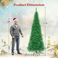 thumbnail image 3 of Costway 7.5ft Pre-Lit Hinged Pencil Christmas Tree 350 Multicolor Lights, 3 of 10