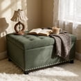 thumbnail image 3 of CQSXDA Multi-Functional Square Tufted  Storage Ottoman With Nailhead Trim For Small Spaces Living Room Accent Furniture, Green, 3 of 12